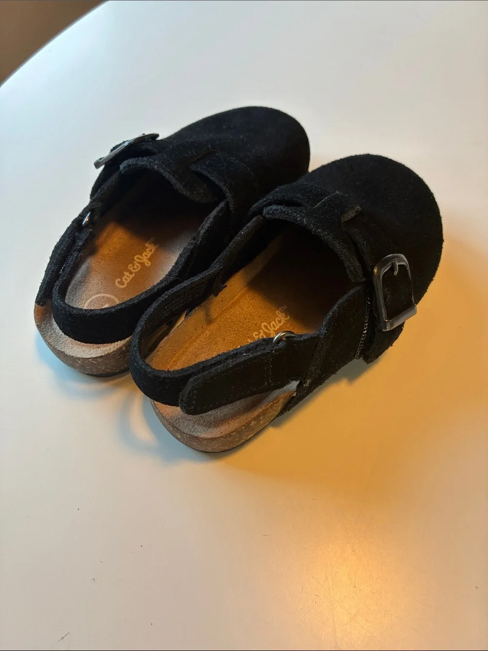 Cat & Jack Black Suede Slingback Sandal Clog for Kids